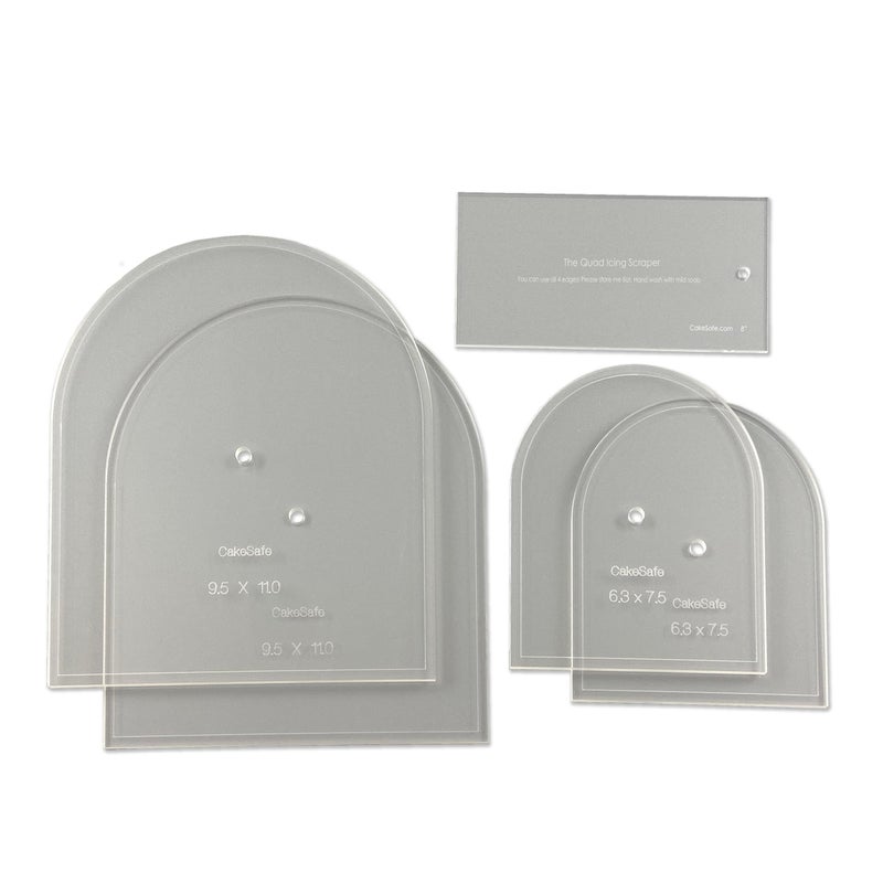 CAKESAFE - Arch Disk Kit- 2 Arched Disk Sets w/Scraper-Unique Shaped Acrylic Disks for Cake Decorating - Image 1